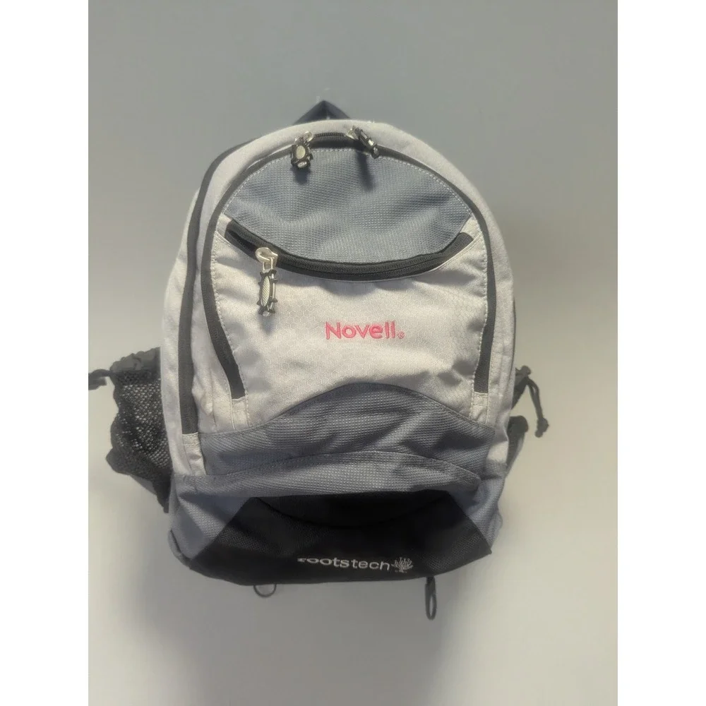 Vintage RootsTech Conference Backpack Novell Promo Gray Laptop Travel Daypack